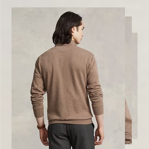 Ralph Lauren Luxury Brown Quarter-Zip Sweater - Picture 2 of 8